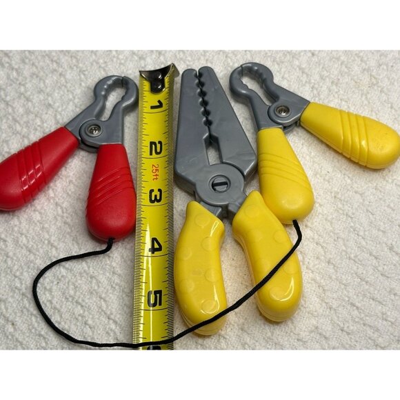 Disney Mickey Mouse Kids Toy Pliers Clips Set 5" Yellow Red Plastic Rwplacement - Picture 3 of 3